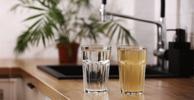 Cloudy, brownish water